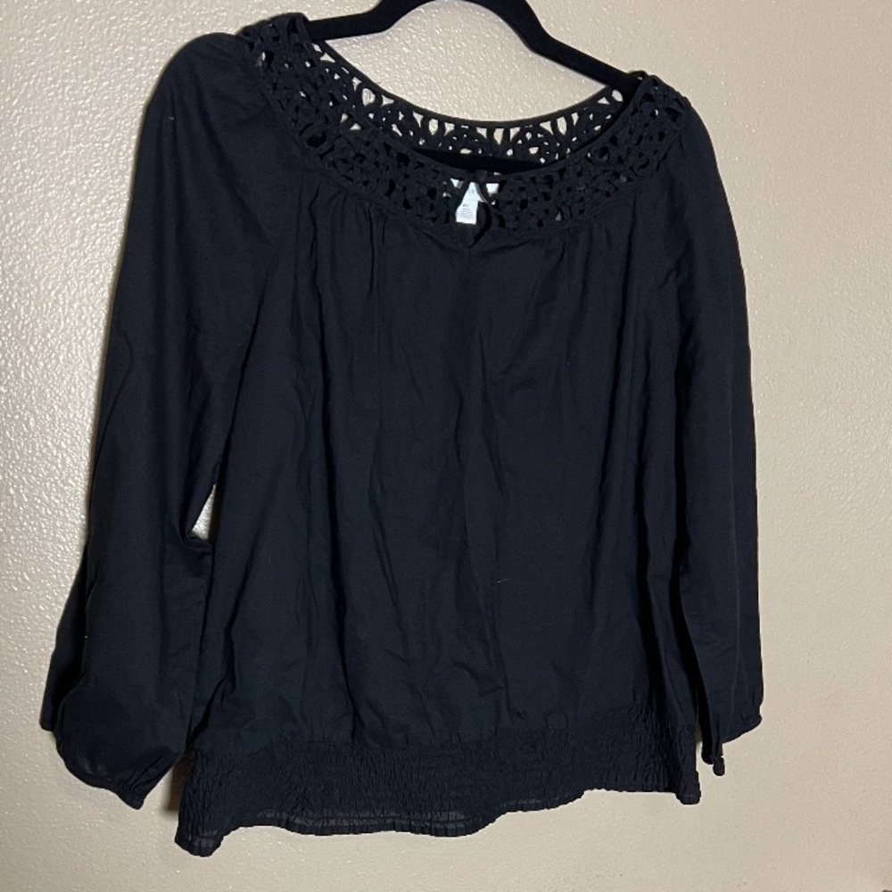 Charters Club Black Blouse size 16